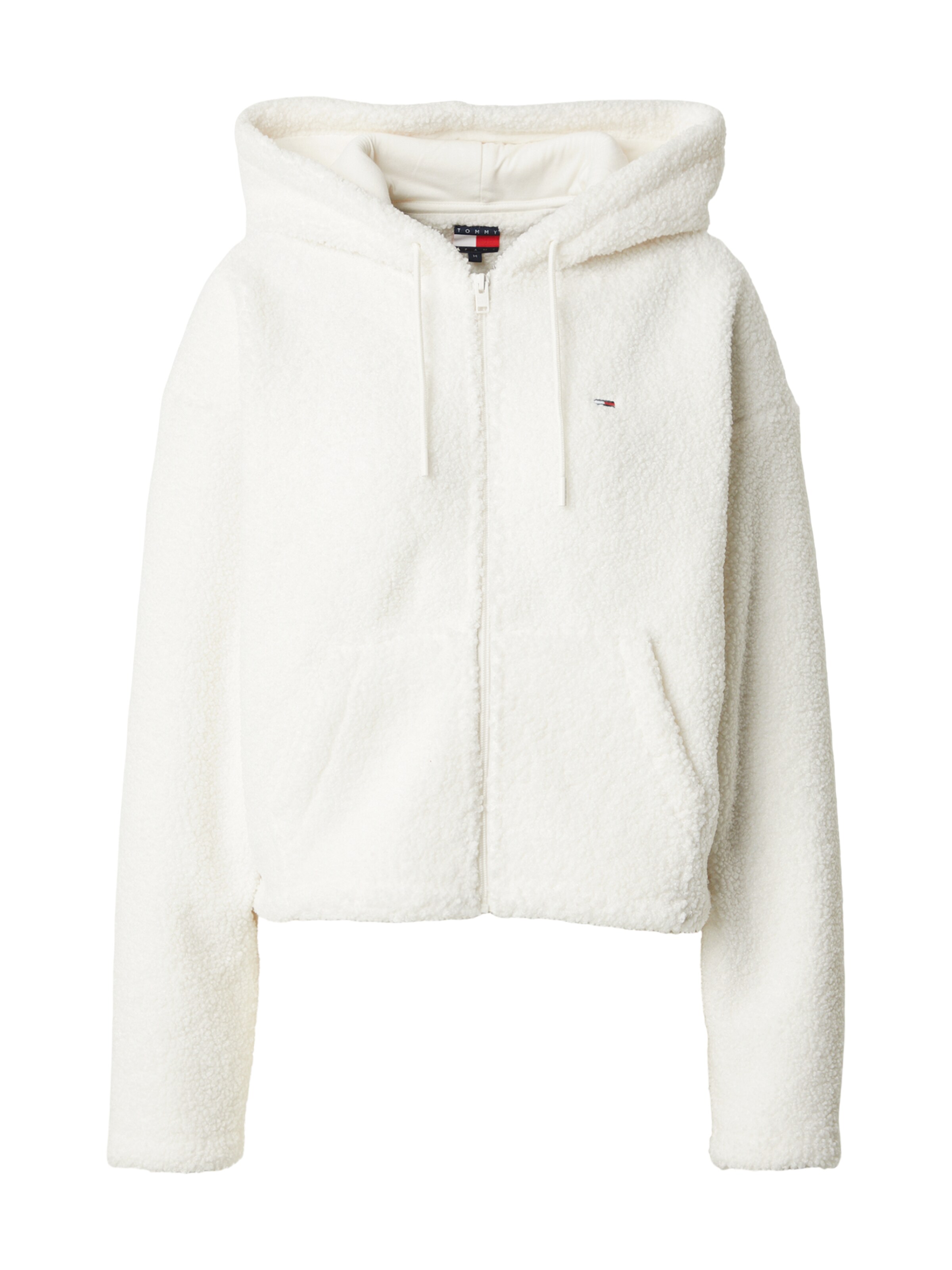 Tommy Jeans Поларено яке в бяло: отпред