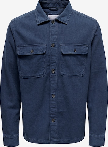 Chemise 'Oliver' Only & Sons en bleu : devant