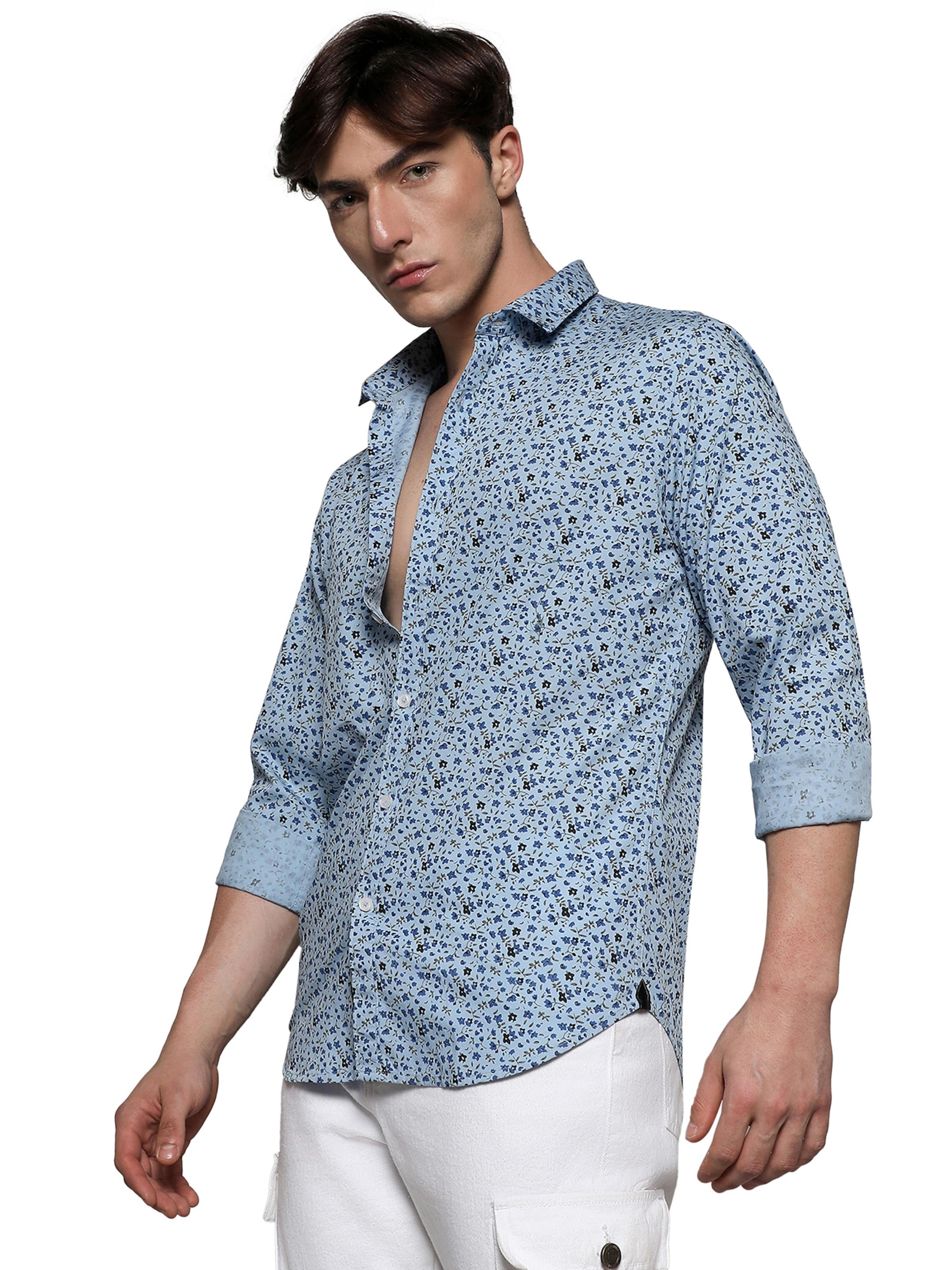 Campus Sutra Tavaline suurus Triiksärk 'Ashton', värv sinine