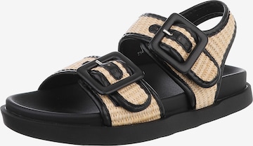 Ital-Design Riemensandale in Beige: Vorderseite