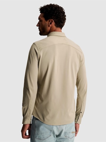 Coupe slim Chemise 'Twill jersey shirt with Kent collar and easy-iron finish' CAST IRON en beige