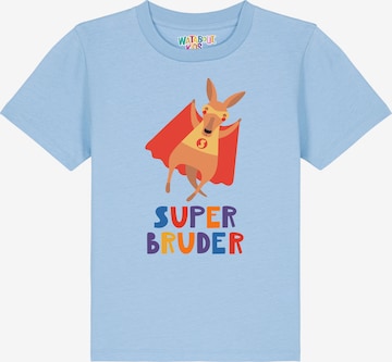 watabout.kids Shirt 'Känguru Superbruder' in Blauw: voorkant