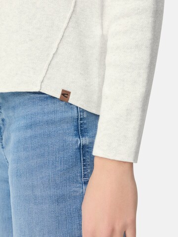 CAMEL ACTIVE Strickpullover mit Rundhalsausschnitt in Weiß