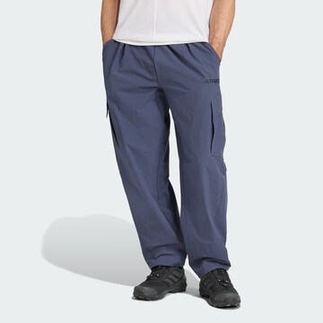 ADIDAS TERREX Loose fit Outdoor trousers 'Xploric' in Blue: front