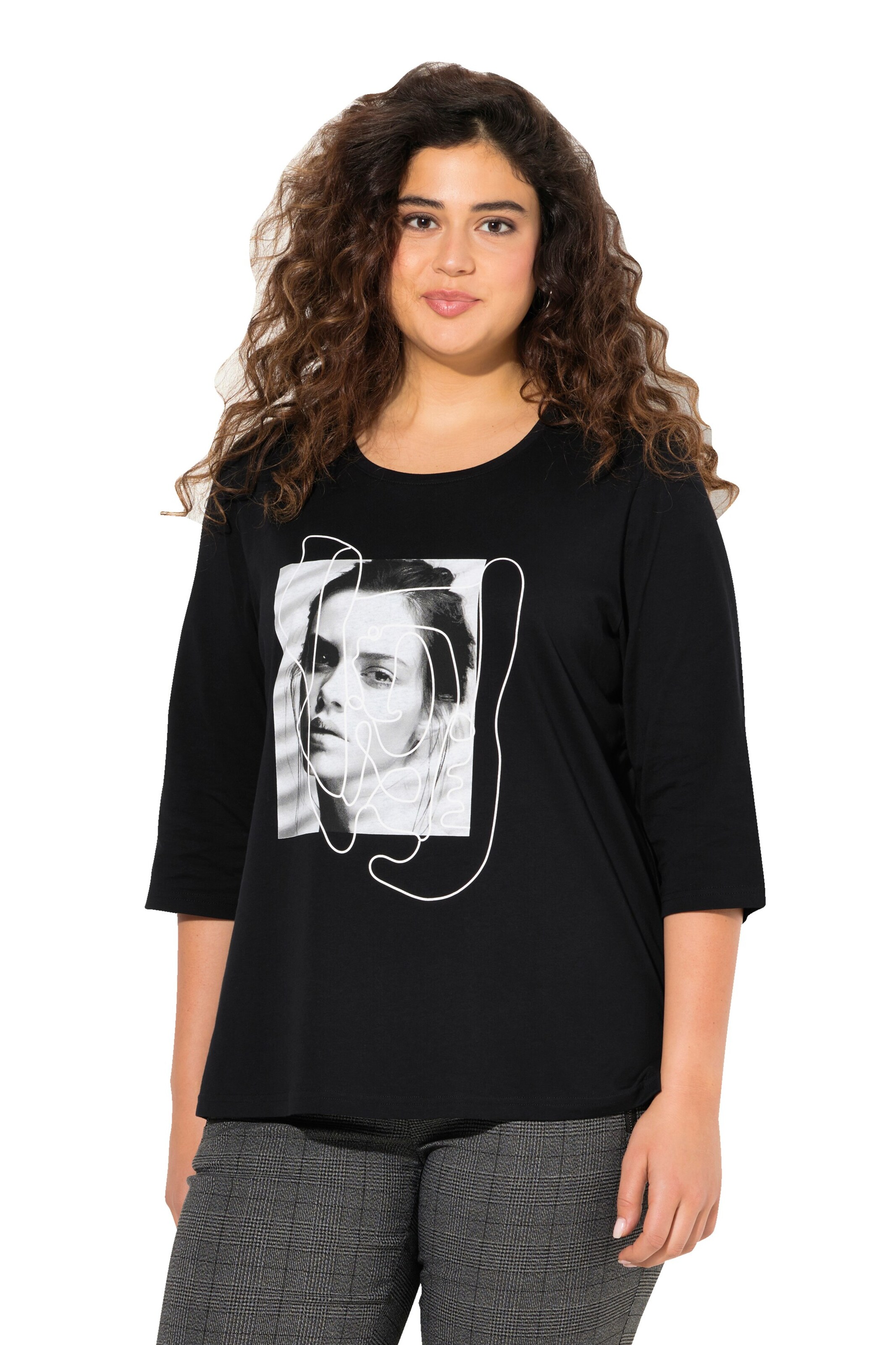 Ulla Popken Shirt in Black: front