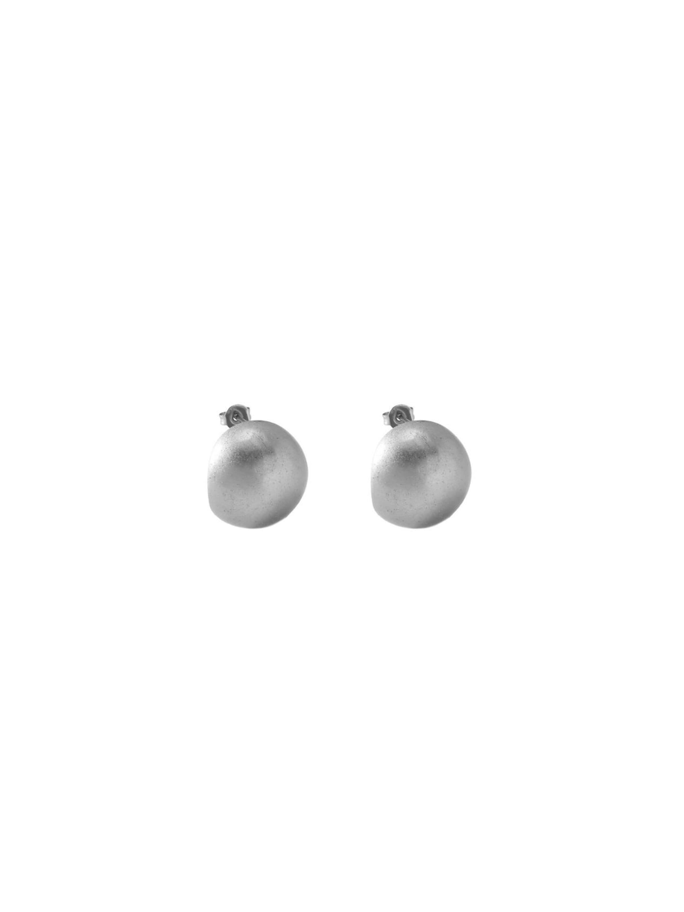 DNSK Copenhagen Øreringe 'SIGNE Waterproof Silver Stainless Steel Post Earrings - Sanded Finish' i sølv
