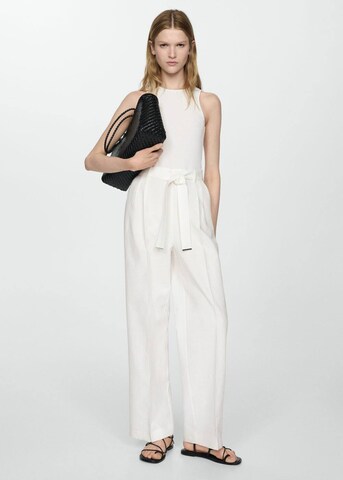 MANGO Jumpsuit 'Ben' in Wit: voorkant