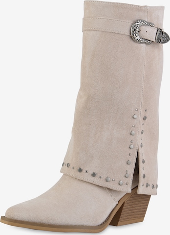 Stivale da cowboy 'Amara' di Van Hill in beige: frontale