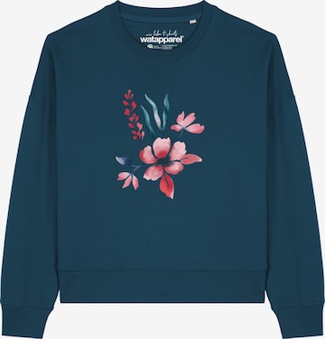Watapparel Sweatshirt 'Blume in Wasserfarbe 01' in Green: front