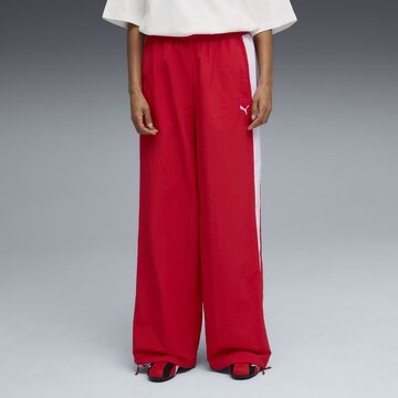 PUMA Wide leg Broek 'T7' in Rood: voorkant