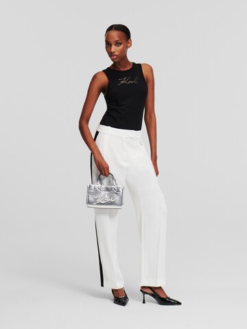 Karl Lagerfeld Regular Pleat-front trousers in White
