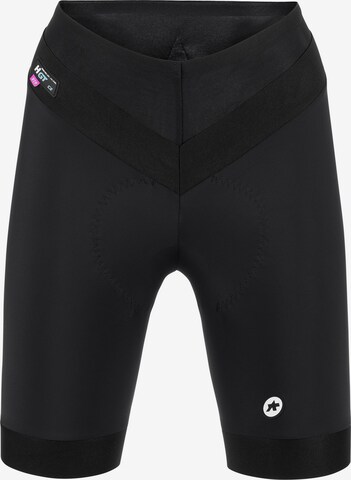Assos Skinny Workout Pants 'UMA' in Black: front