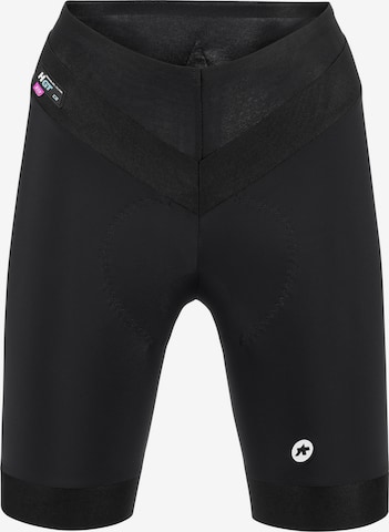 Assos Skinny Workout Pants 'UMA' in Black: front