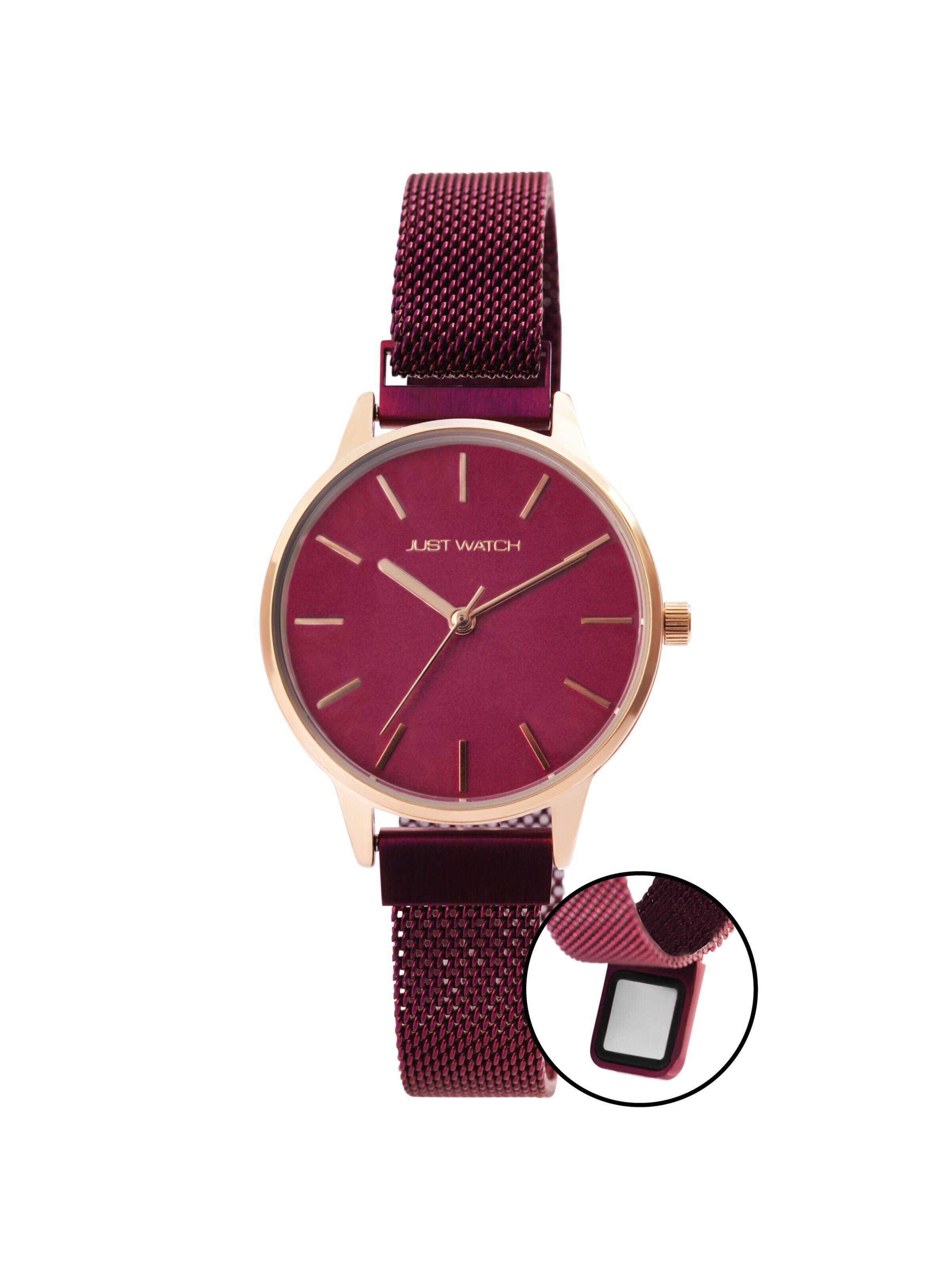 Just Watch Analog Watch 'Malva, 3 ATM' in Red: front