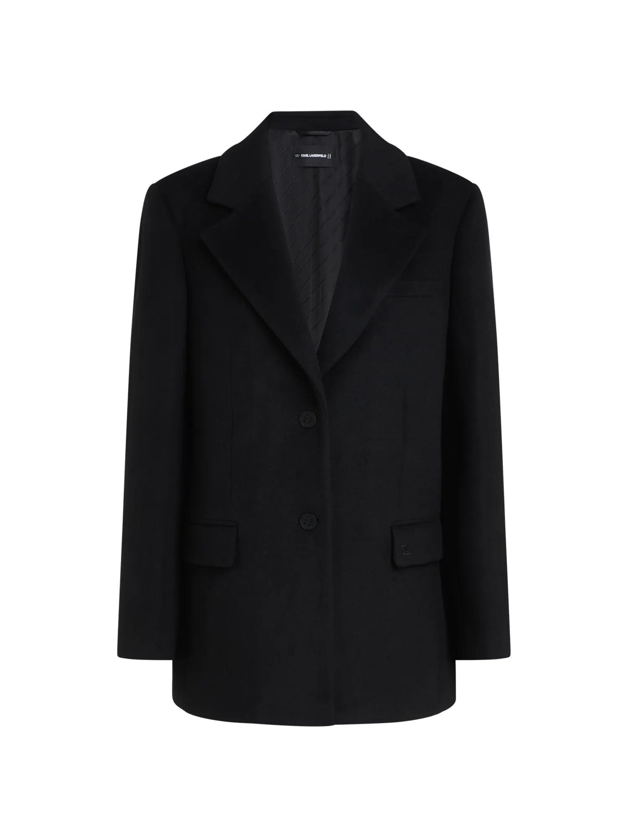 Karl Lagerfeld - Abrigo de entretiempo en negro: frente