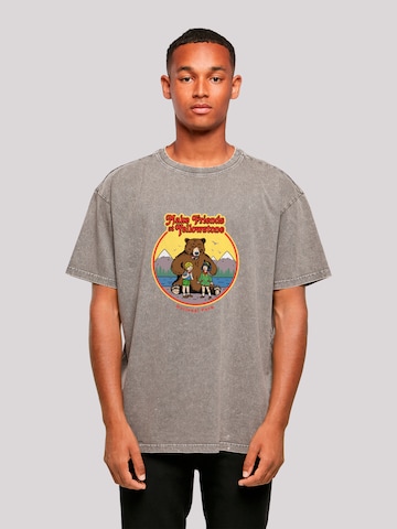 T-Shirt 'US National Parks Make Friends At Yellowstone' F4NT4STIC en gris : devant