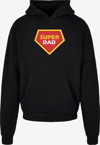 Merchcode Sweatshirt 'Fathers Day - Super Dad' in Black: front