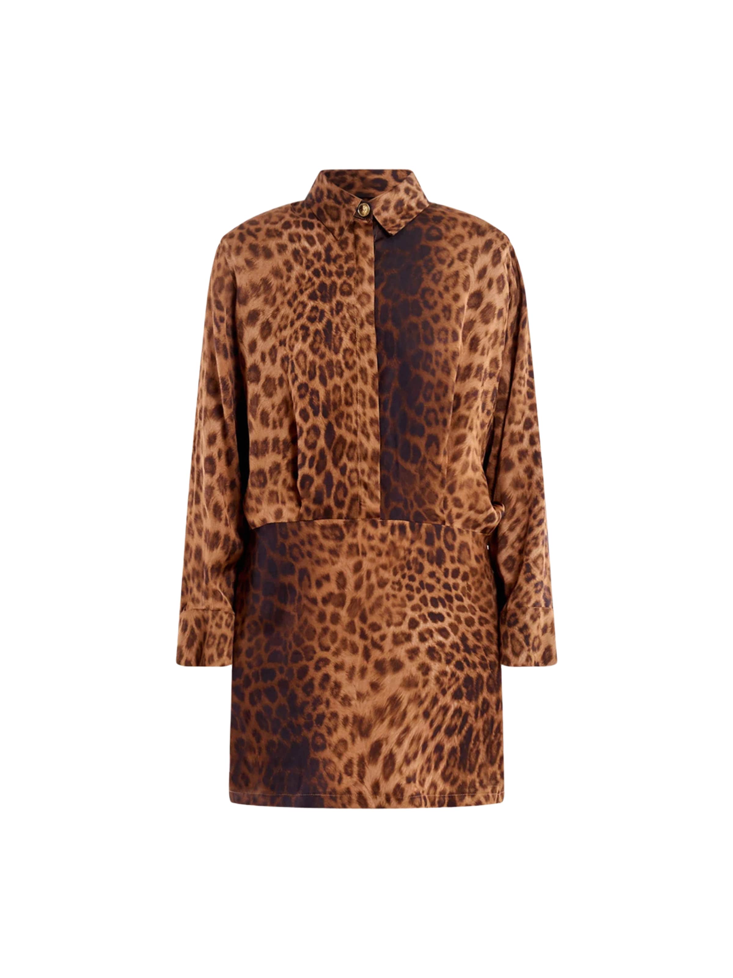 ViCOLO Blousejurk in Bruin: voorkant