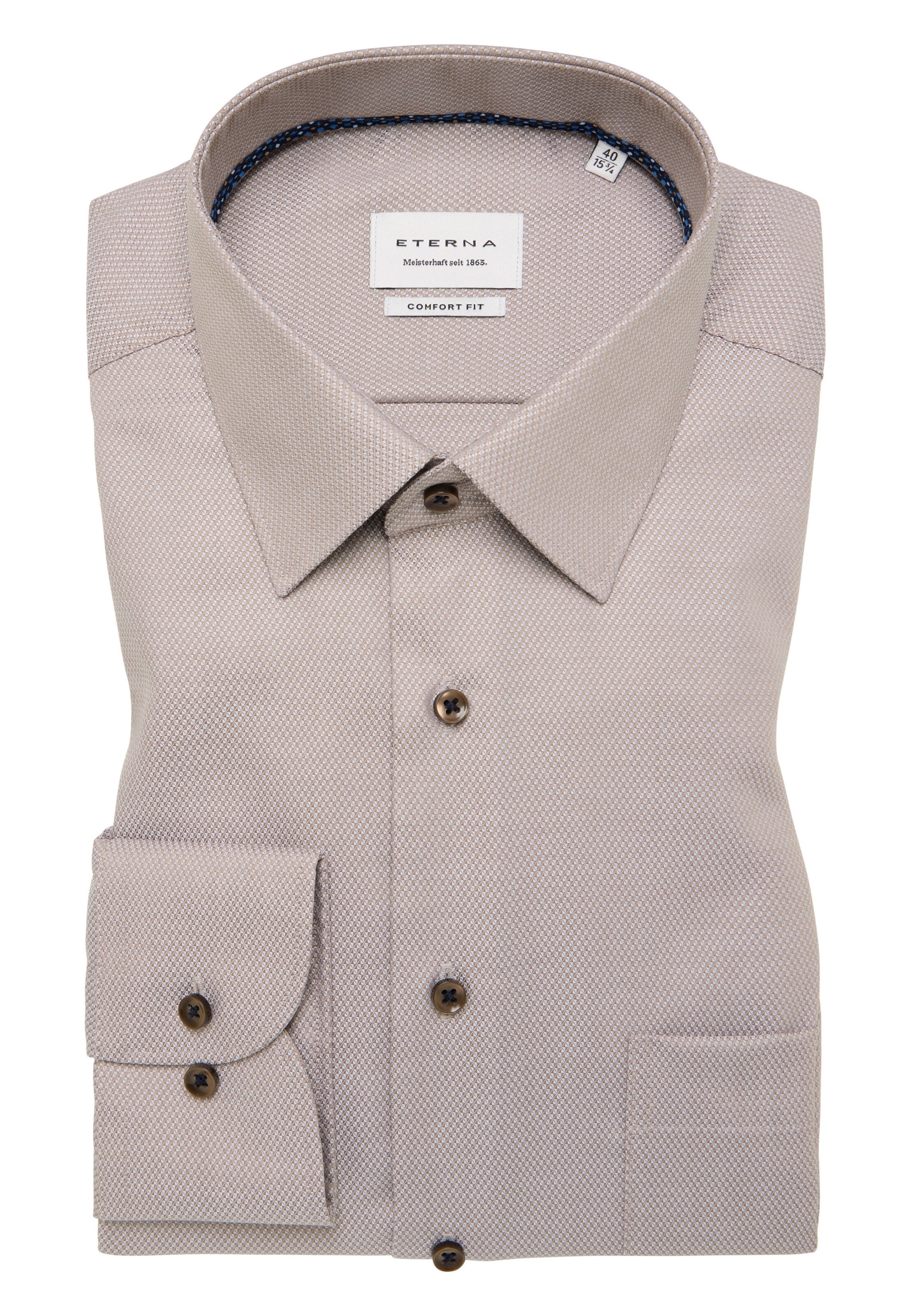 ETERNA Comfort fit Zakelijk overhemd in Beige