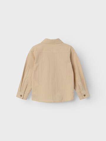 NAME IT Regular fit Button Up Shirt in Beige