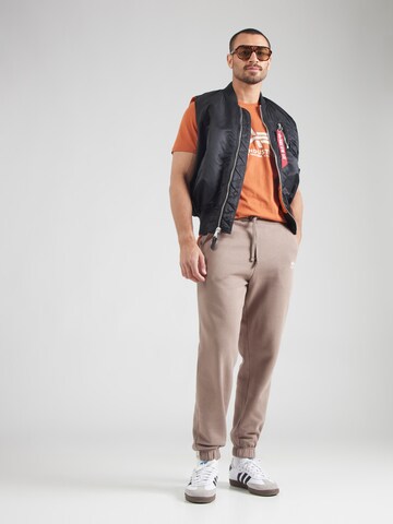ALPHA INDUSTRIES Ozke Hlače | rjava barva