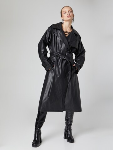 VIERVIER Ανοιξιάτικο και φθινοπωρινό παλτό 'Amanda' σε μαύρο: μπροστά