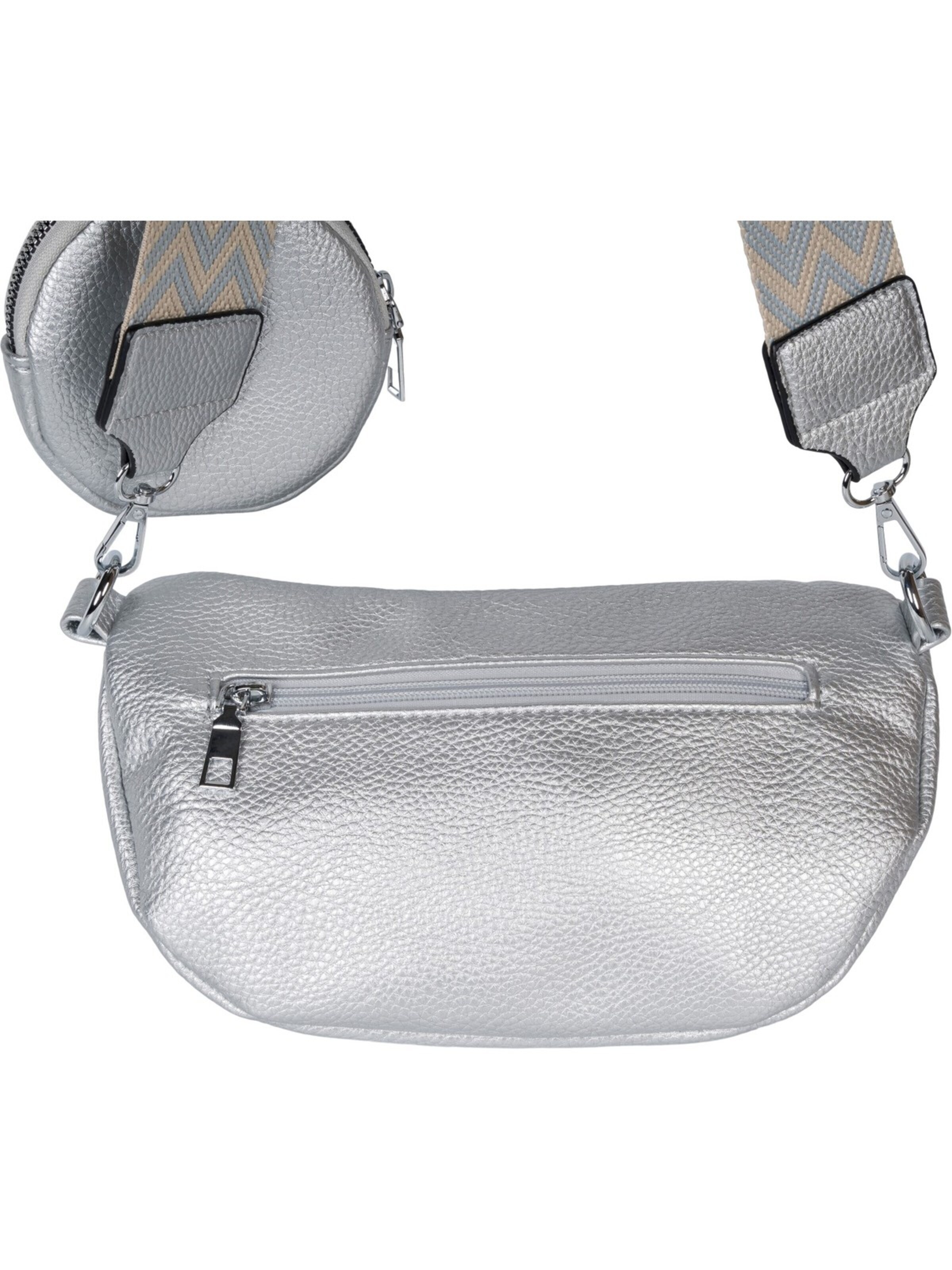 styleBREAKER Umhängetasche '2-Teiliges Set Halbmond Crossbody Bag'‌‌‌‌ in Silber