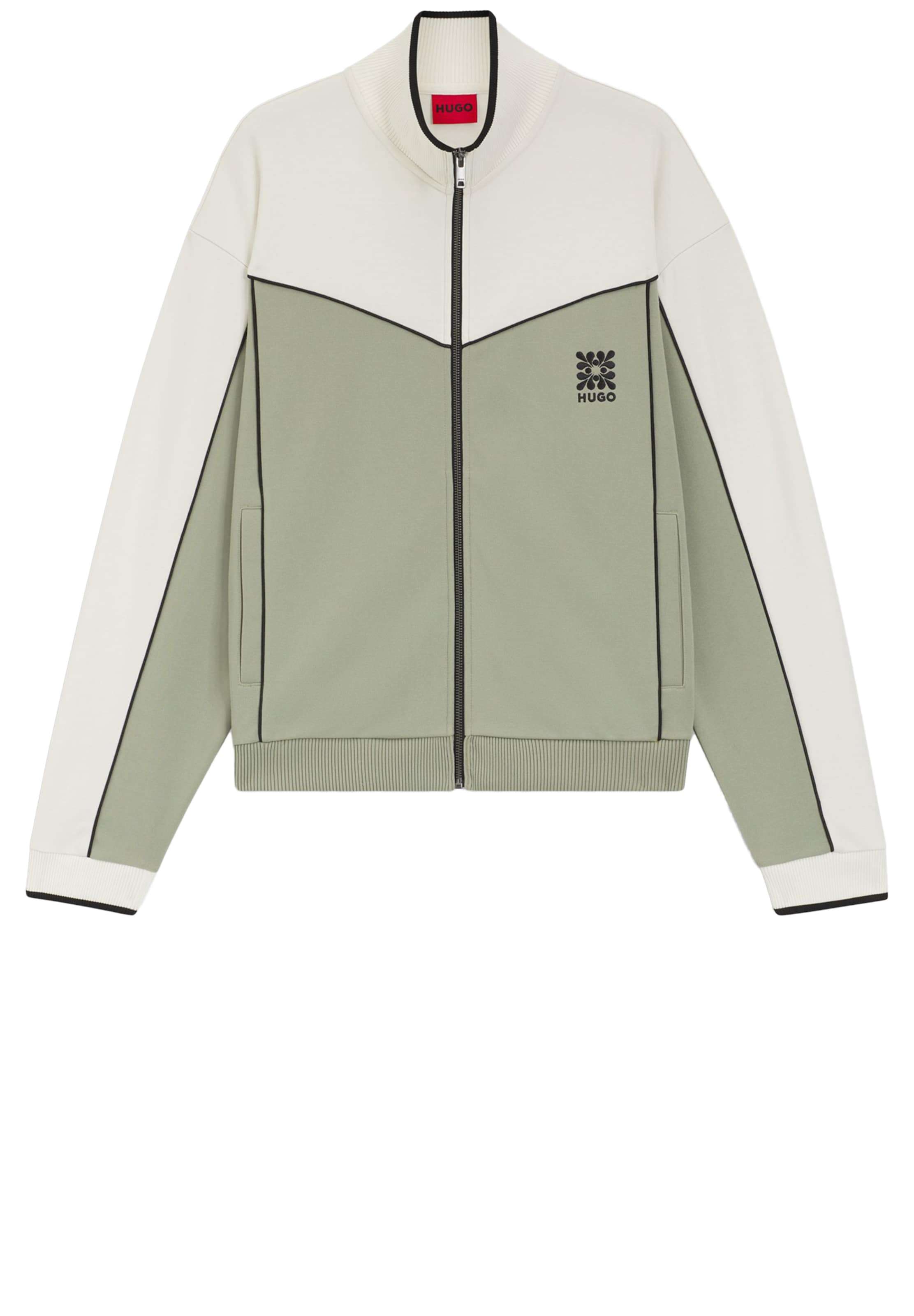 HUGO Zip-Up Hoodie 'Darynt' in Green