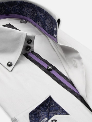 Coupe slim Chemise business 'Roma Iconic Satin Man Shirt Green' 7Camicie en gris