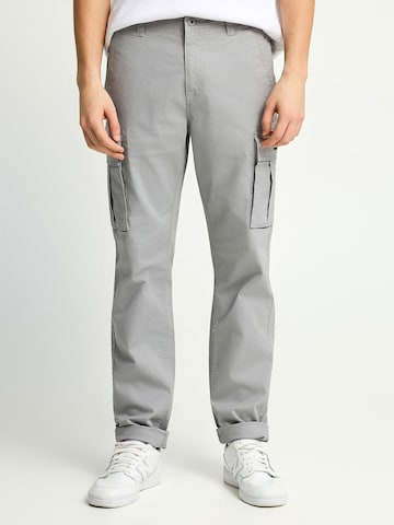 Funky Buddha Regular Карго панталон 'Das Wichtigste' в сиво: отпред