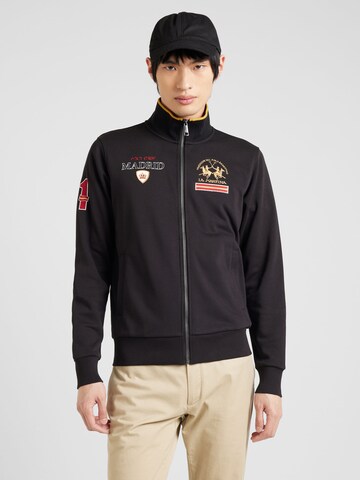 La Martina Sweatjacke in Schwarz: Vorderseite
