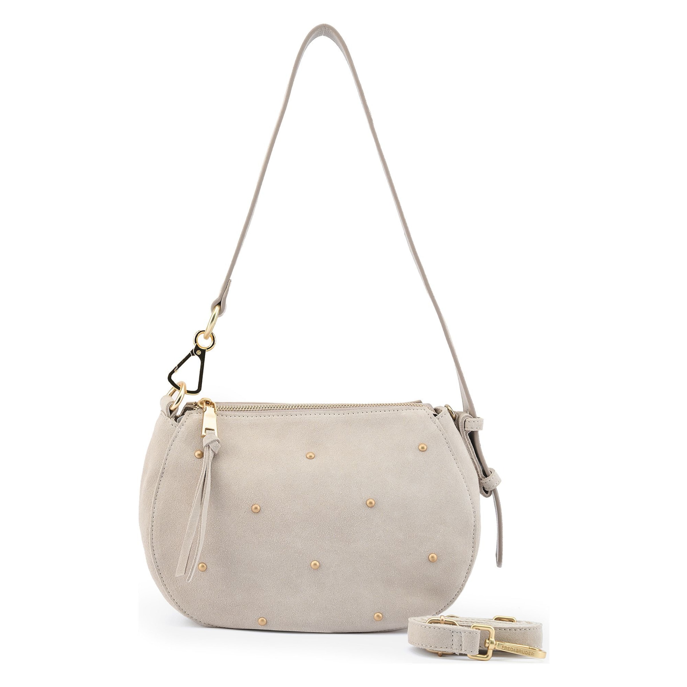 FREDsBRUDER Shoulder bag 'The Beaded One' in Beige: front