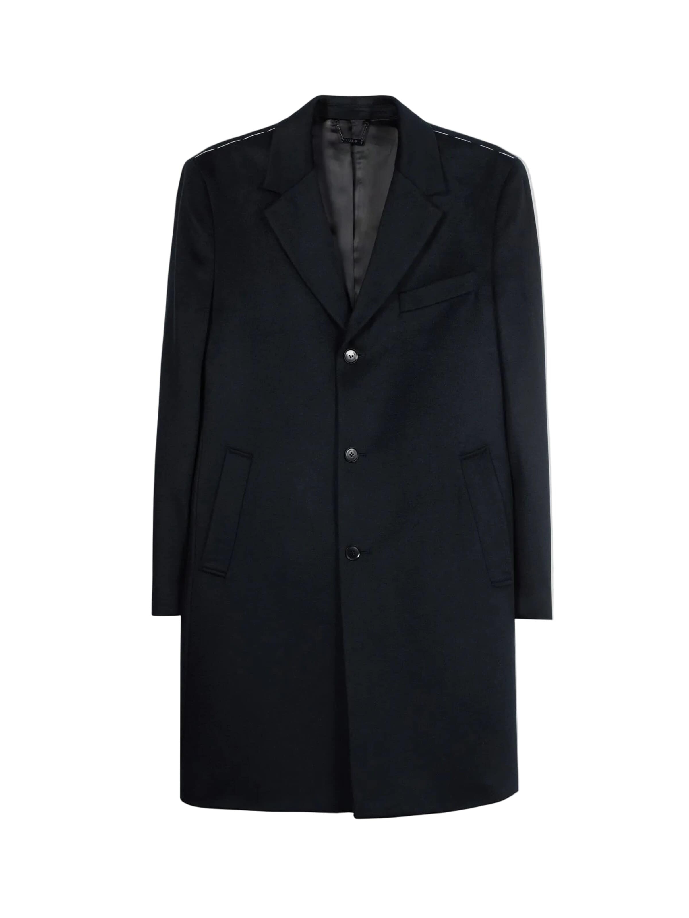 GOBI Cashmere Tussenjas 'Men’s Cashmere Coat with Notched Lapels' in Zwart: voorkant