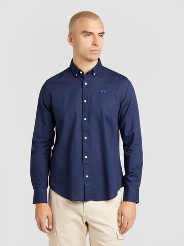 La Martina Regular fit Overhemd in Blauw: voorkant