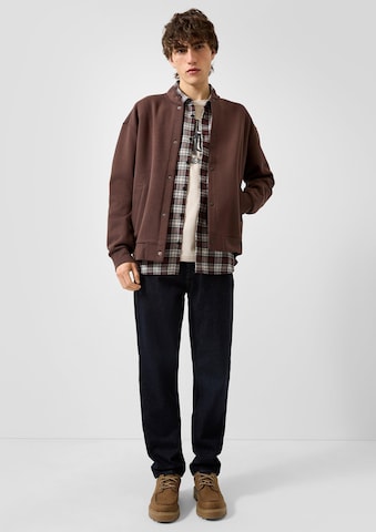 QS Sweat jacket in Brown: front