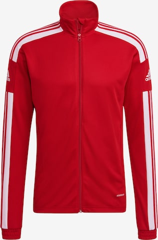 ADIDAS SPORTSWEAR Athletic Zip-Up Hoodie 'Squadra 21' in Red: front