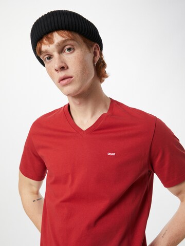 LEVI'S ® Shirt 'Housemark V Neck Tee' in Rot