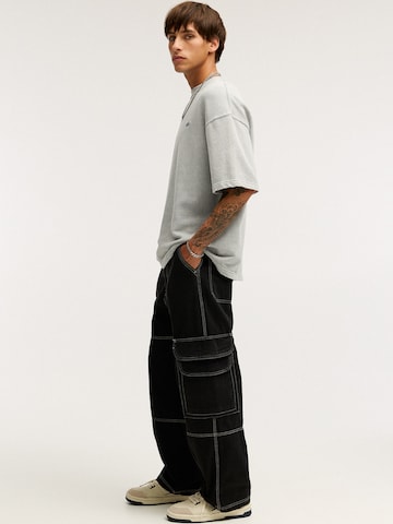Pull&Bear Baggy Rifľové kapsáče - Čierna