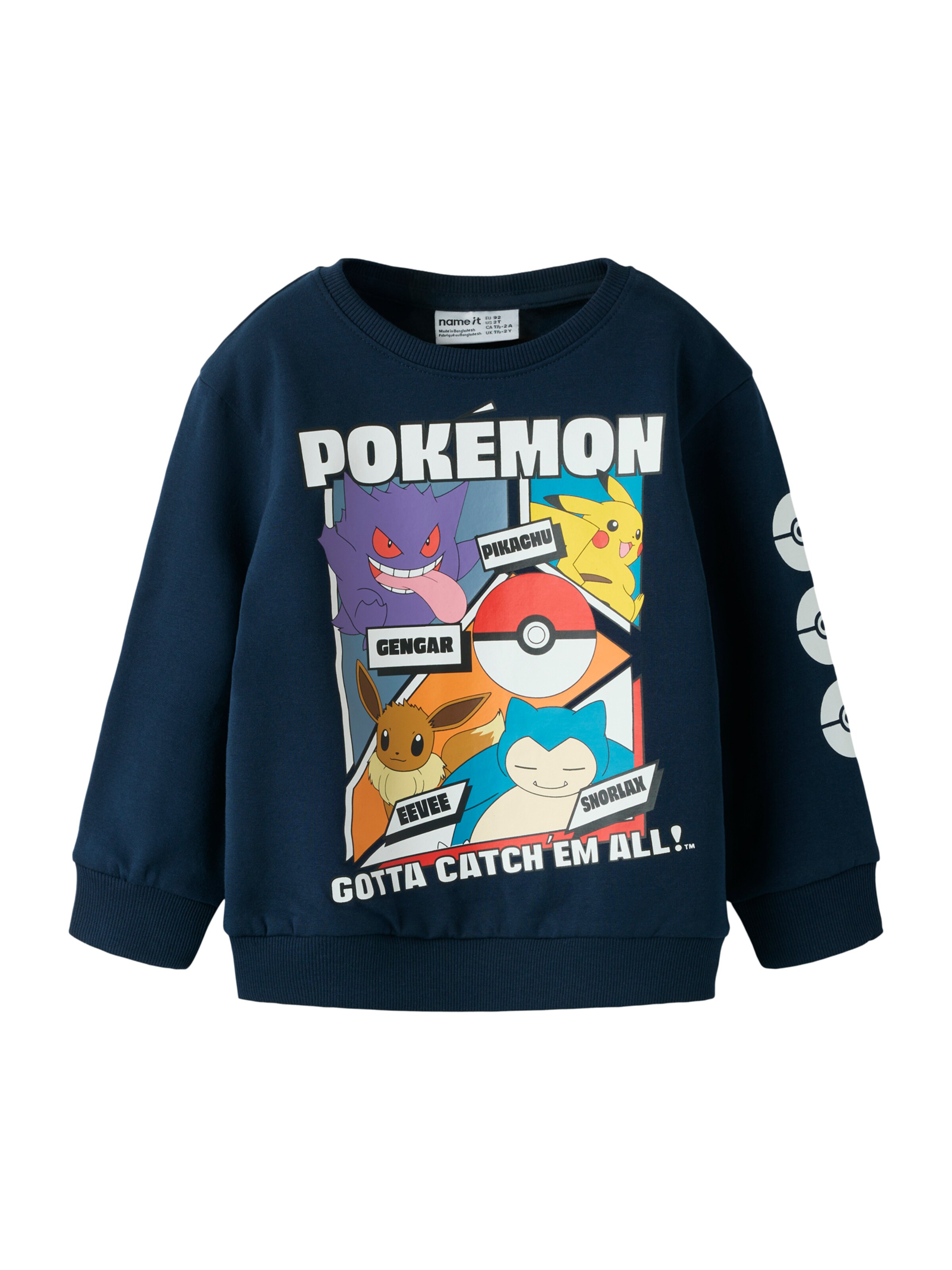 NAME IT Sweatshirt 'NMMSIBO POKEMON' in Blauw: voorkant