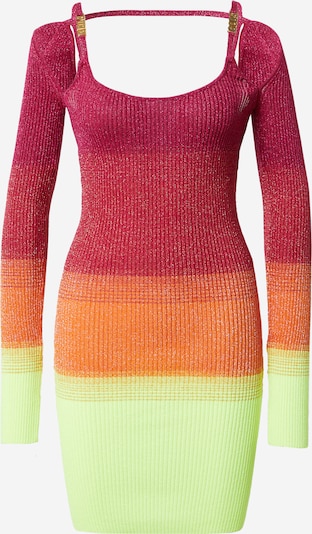 Rochie tricotat GCDS pe verde limetă / portocaliu / fucsia / roz zmeură, Vizualizare produs