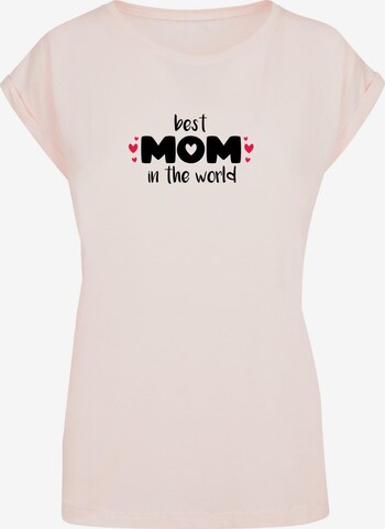 Merchcode Shirt 'Mothers Day - Best Mom In The World' in Pink: front