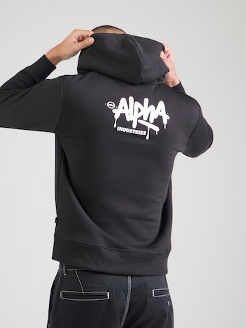 Sweat-shirt 'Signature' ALPHA INDUSTRIES en noir : devant