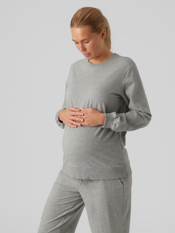 MAMALICIOUS - Sweatshirt 'Silja Vita' em cinzento: frente
