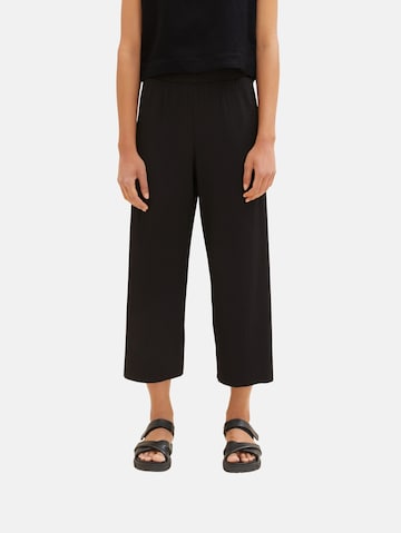 TOM TAILOR DENIM Wide leg Pants in Black: front