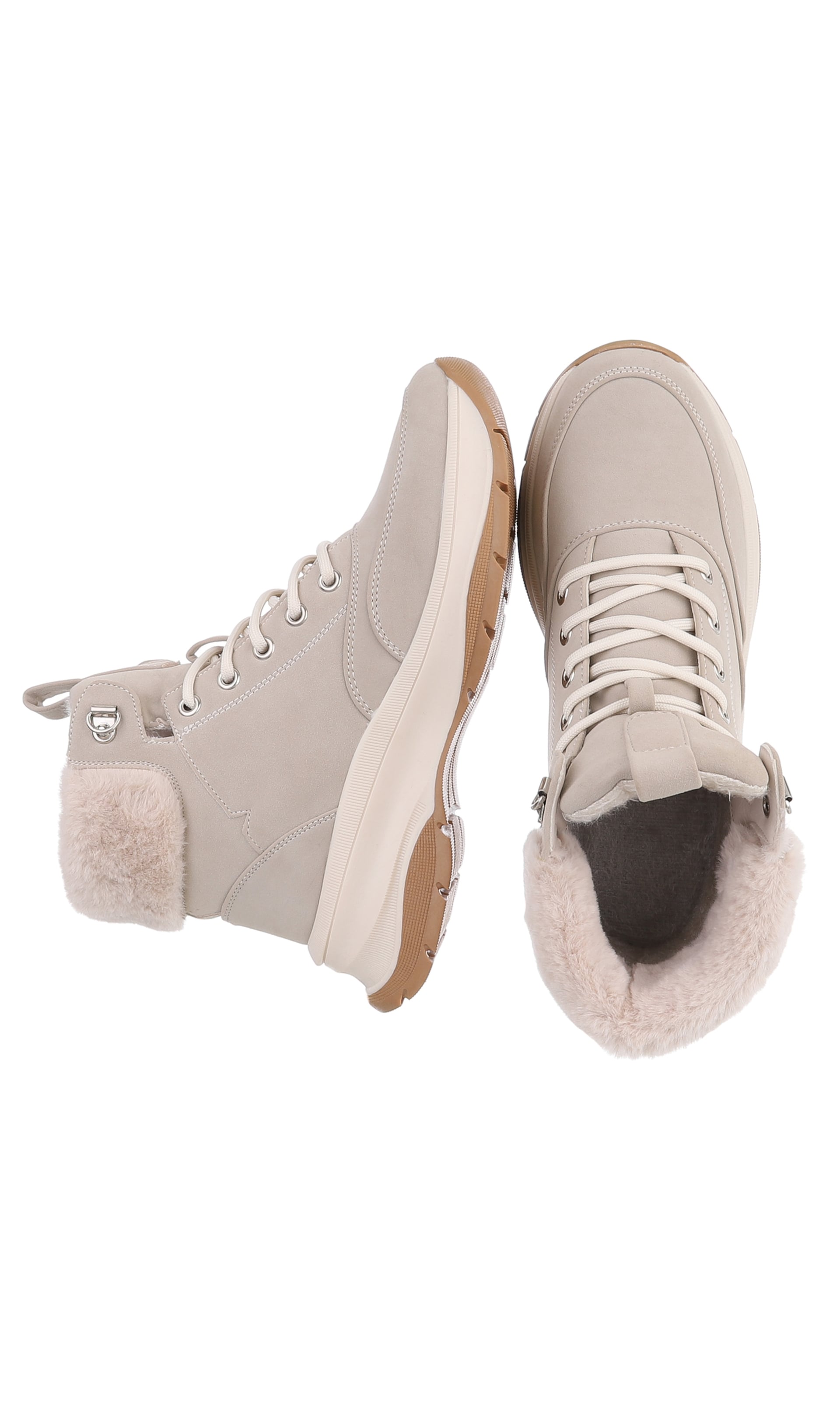 Ital-Design Schnürstiefelette in Beige