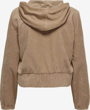 ONLY Zip-Up Hoodie in Brown