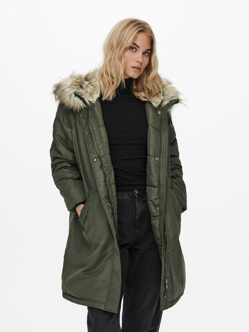 ONLY Winterparka in Groen: voorkant