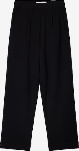 BershkaWide Leg/ Široke nogavice Hlače - crna boja: prednji dio