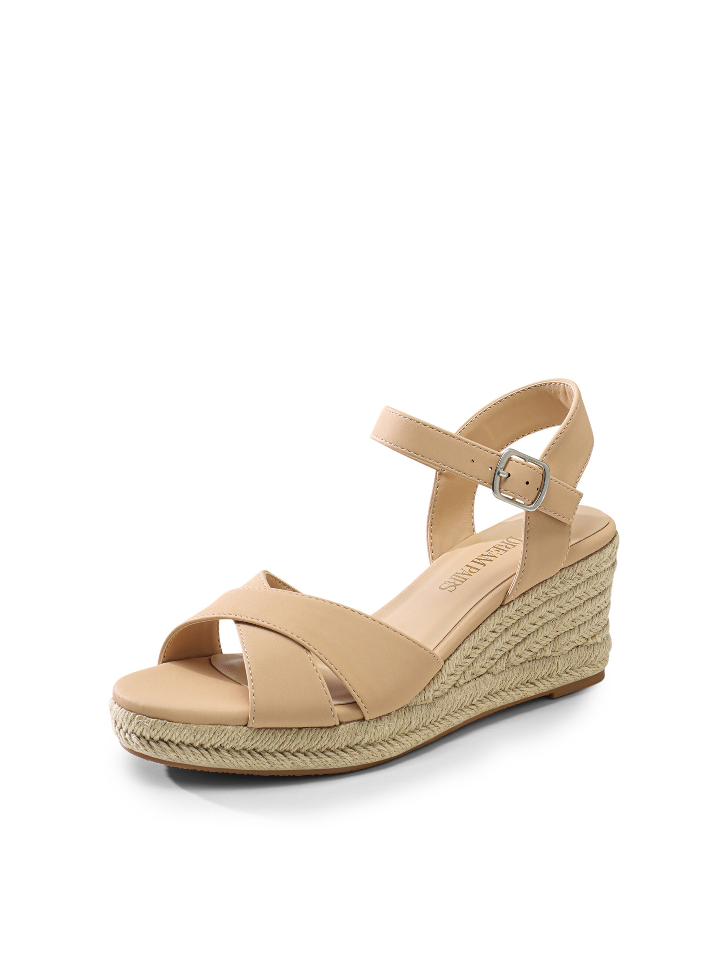 Dream Pairs Sandaal 'Elegante Espadrille-Keilsandalen' in Beige: voorkant