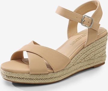 Dream Pairs Sandal 'Elegante Espadrille-Keilsandalen' in Beige: front